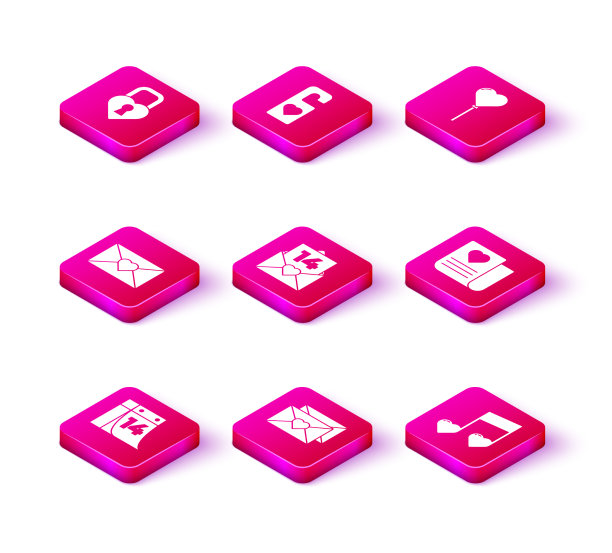 用2月14日的信封做情人节日历图片下载