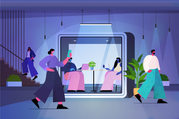 在保护性玻璃舱里工作的商人图片下载