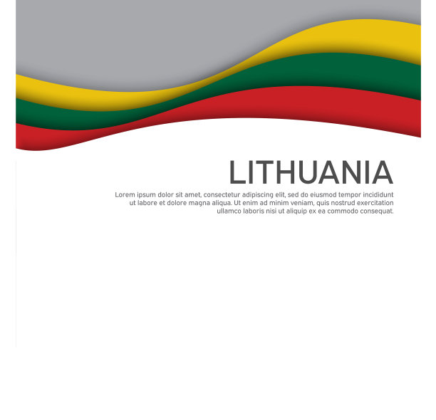 摘摆立陶宛国旗剪纸风格图片下载