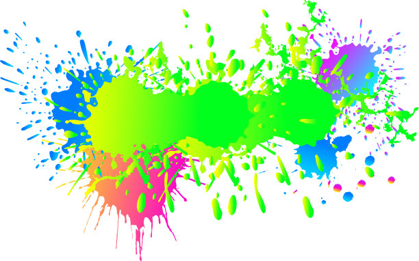 墨水下降。圆的,衣衫褴褛的墨迹。矢量插图。图片下载