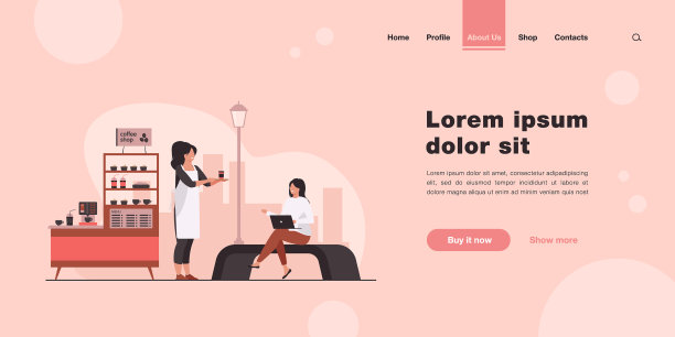 咖啡师为顾客送外卖咖啡图片下载