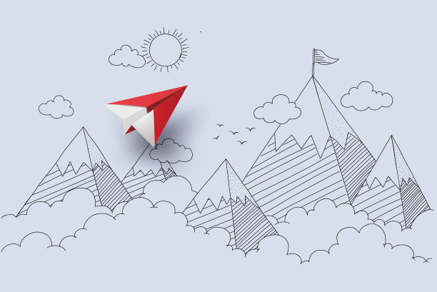 纸飞机在天空飞翔图片下载