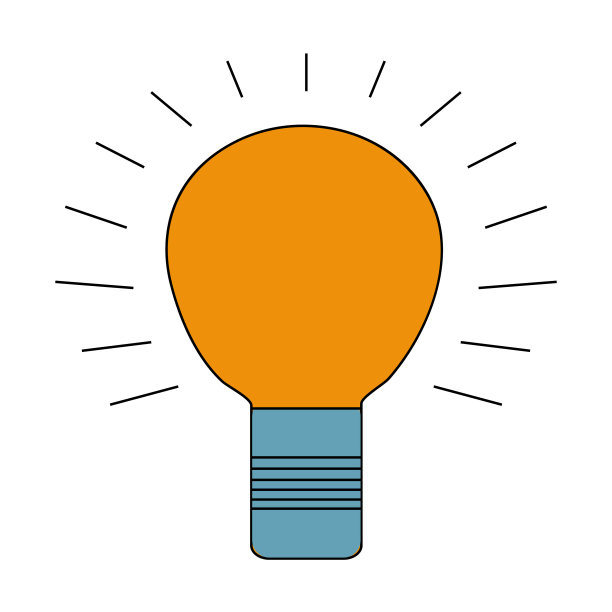 白色灯泡上黄色灯泡的颜色图标图片下载