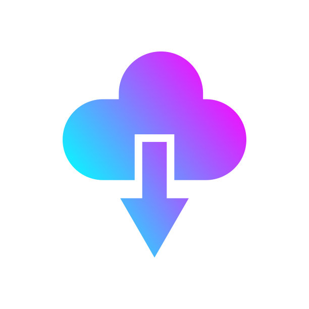 云矢量图标。下载的象征。现代渐变图标矢量插图孤立在白色背景。图片下载