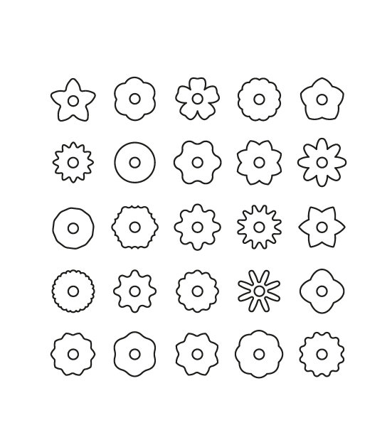 收集花卉象征一个想法，创造一个主题，图案，图标的图形，品牌，广告，标识，花园，公园，苗圃图片下载
