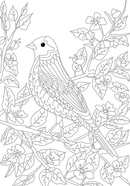 手绘着色页的孩子和成人。漂亮的图案和小细节的图画。彩色书图片。图片下载