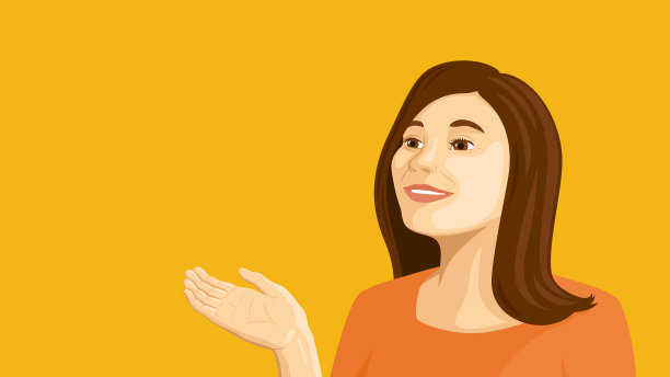 微笑的女人举起她的手。图片下载