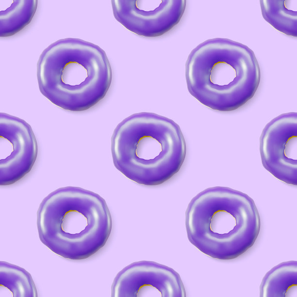 创意无缝图案甜甜圈孤立在光的背景。收集多彩的甜甜圈。无缝质感的釉面甜甜圈。营养的概念。矢量图图片下载