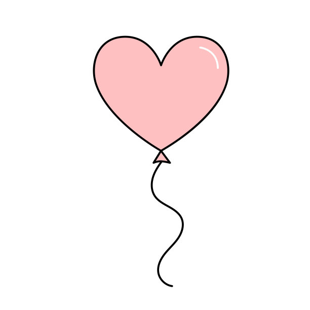心形的气球。婚礼装饰。画矢量图图片下载