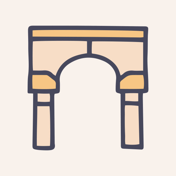 拱门彩色涂鸦简单的图标设计图片下载