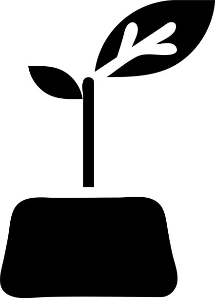 与标志植物坚实的风格图标完美图片下载