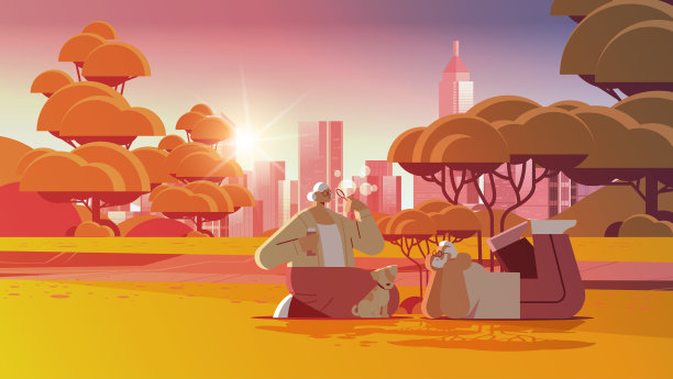 老夫妇吹泡泡和花时间与小狗在城市公园放松退休的概念图片下载