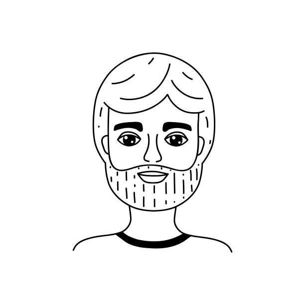 男性涂鸦风格的脸。图片下载