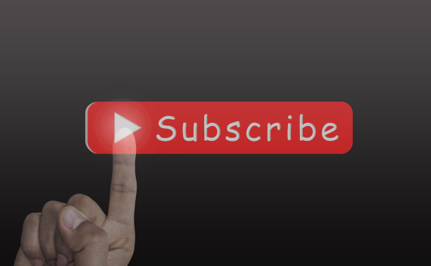 手指在虚拟屏幕上按订阅按钮，订阅概念，应用程序，数字服务，视频流，时事通讯图片下载