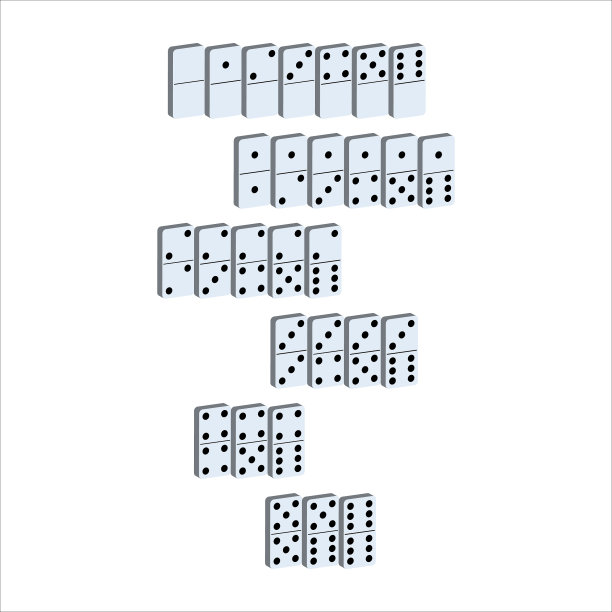 白色背景上的彩色多米诺骰子图片下载