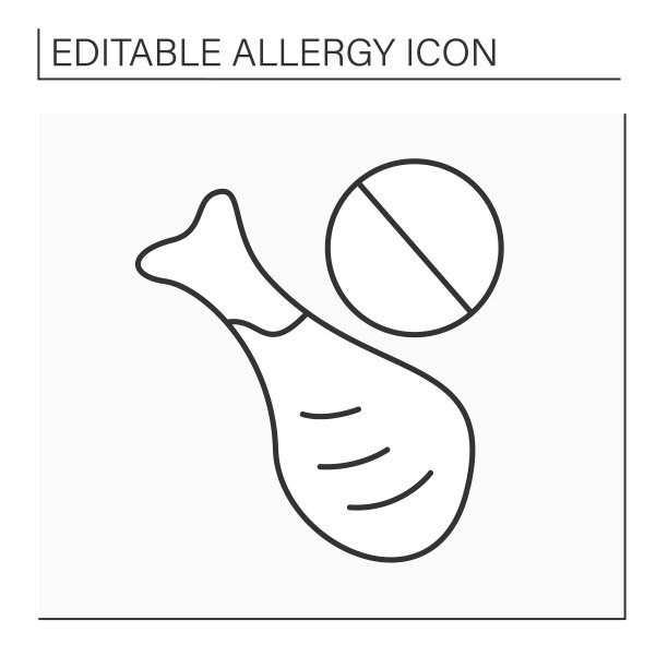 食物过敏线图标图片下载