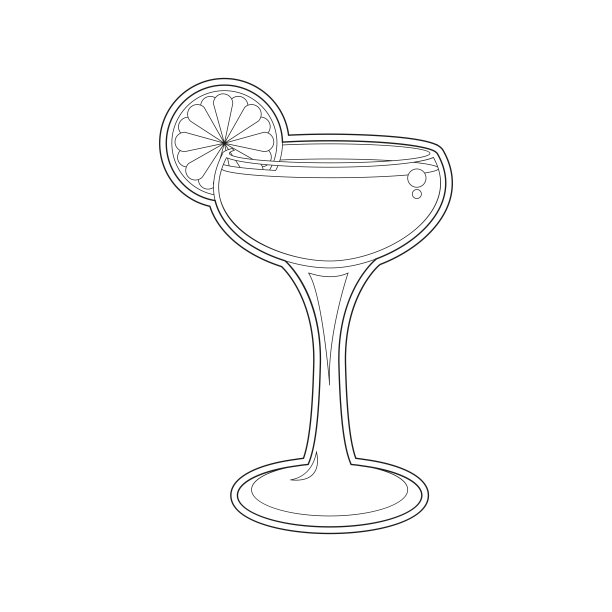 热带鸡尾酒配一片橙子图片下载