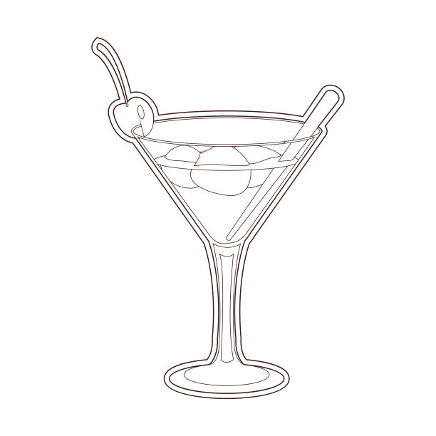 孤立寒冷的热带鸡尾酒与樱桃和冰图片下载