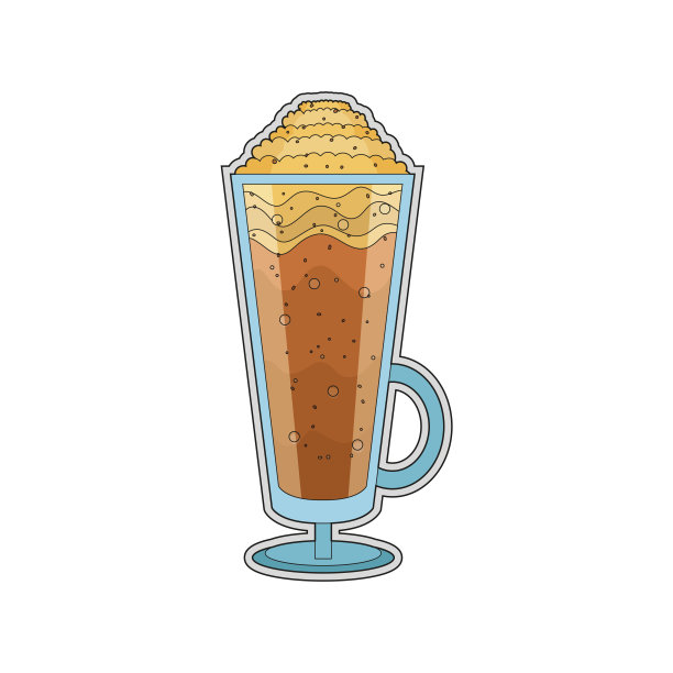 孤立寒冷的热带鸡尾酒和一层咖啡图片下载