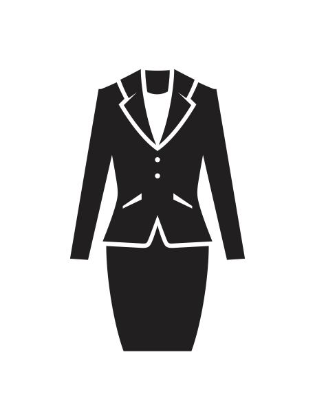 女西装图标孤立在白色背景。图片下载