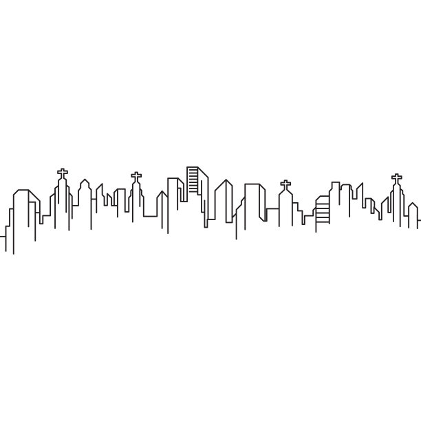 城市建筑线条艺术模板图片下载