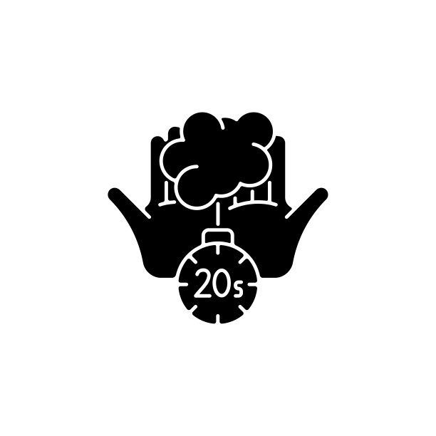 用黑色标志图洗手二十秒图片下载
