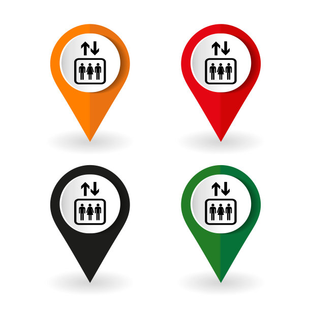 白色背景上的电梯图标。矢量插图。图片下载