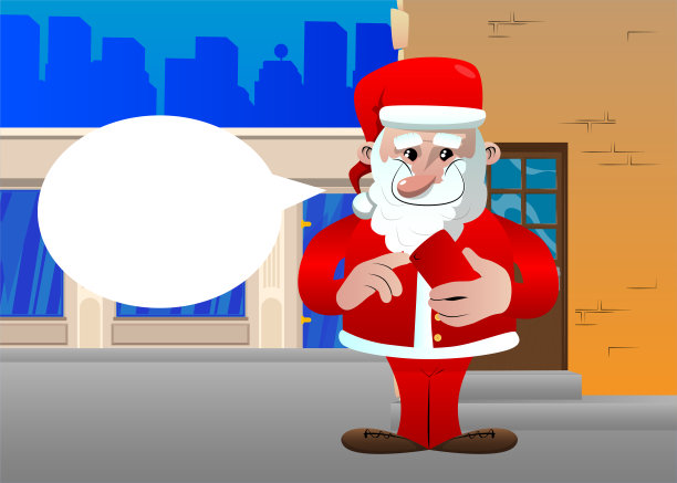 圣诞老人在用手机。图片下载