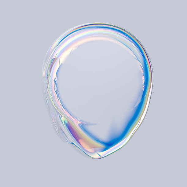 彩色三维流体形状全息梯度，几何艺术海报模板，色散效果玻璃三维渲染图片下载