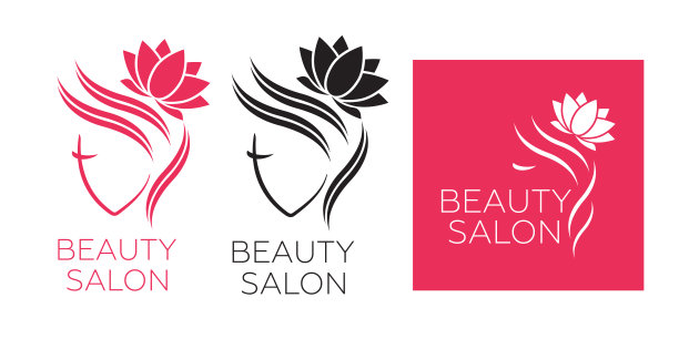 美丽的女人矢量标志模板为发廊，美容沙龙，美容程序，水疗中心。矢量标志模板的发廊图片下载