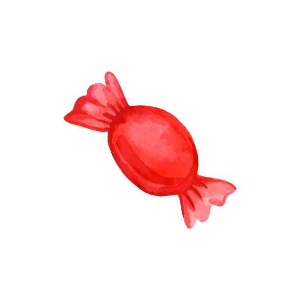 红色包装的糖果。棒棒糖。水彩矢量图图片下载