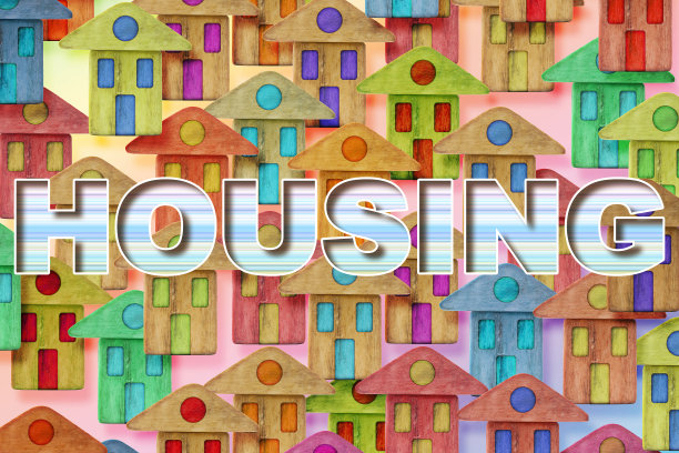 公共住宅概念形象与抽象的城市景观图片下载