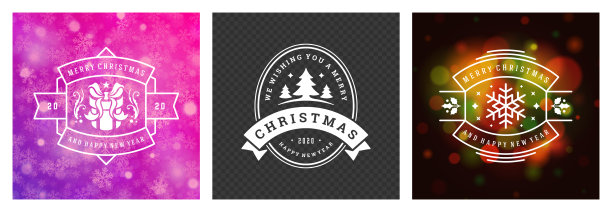 圣诞照片覆盖复古印刷设计华丽的装饰符号与节日愿望矢量插图图片下载