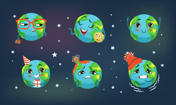 地球行星角色套装，含地球模型图片下载