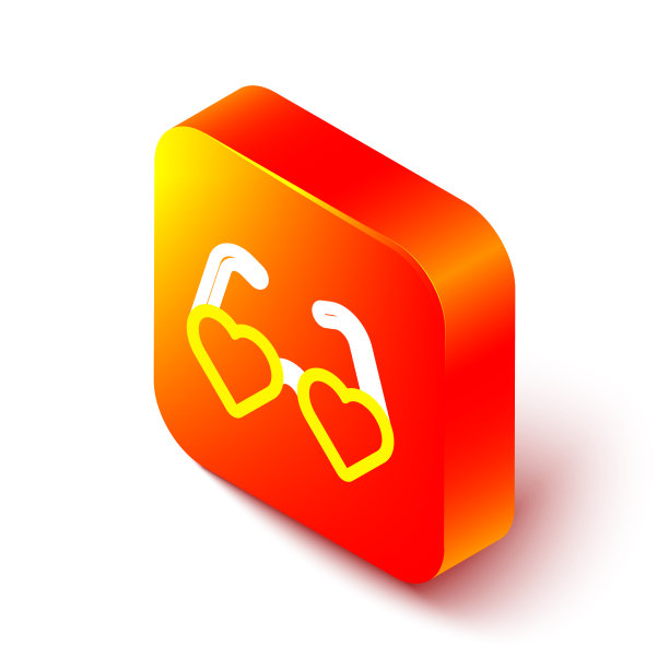 等距线心形爱情眼镜图标图片下载