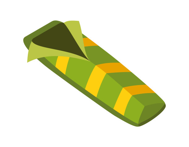 等距露营彩色标志的徒步旅行图标图片下载