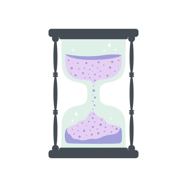 卡通沙钟孤立在白色背景图片下载