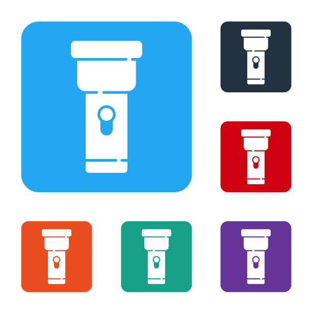 白色手电筒图标孤立在白色背景图片下载