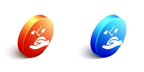 等距志愿者队植树图标图片下载