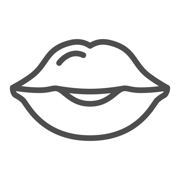 女性嘴唇吻线图标人体概念图片下载