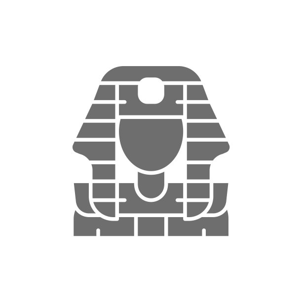 埃及法老图坦卡蒙面具的灰色图标图片下载