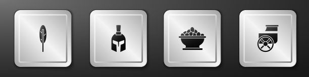 集羽毛笔希腊头盔橄榄在碗和图片下载