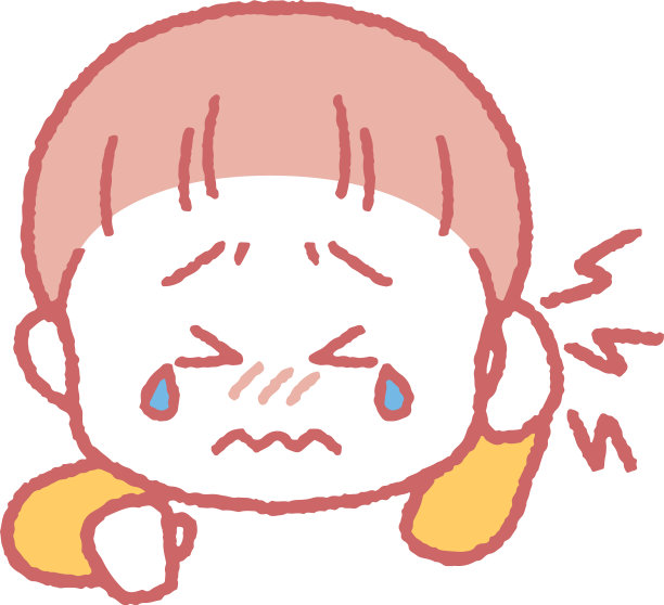 一个耳朵酸痛的男孩的插图图片下载