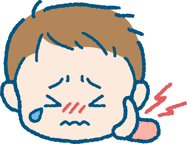 脸颊/牙齿酸痛的男孩的插图图片下载