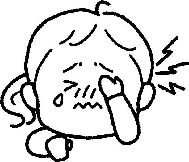 一个眼睛酸痛的女孩的插图图片下载