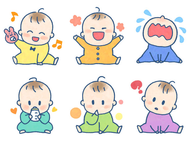 婴儿坐起的插图图片下载