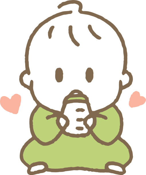 婴儿喝牛奶的插图图片下载