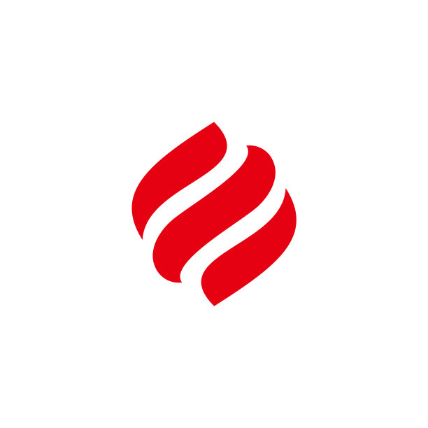 红色火焰曲线简单的几何标志图片下载