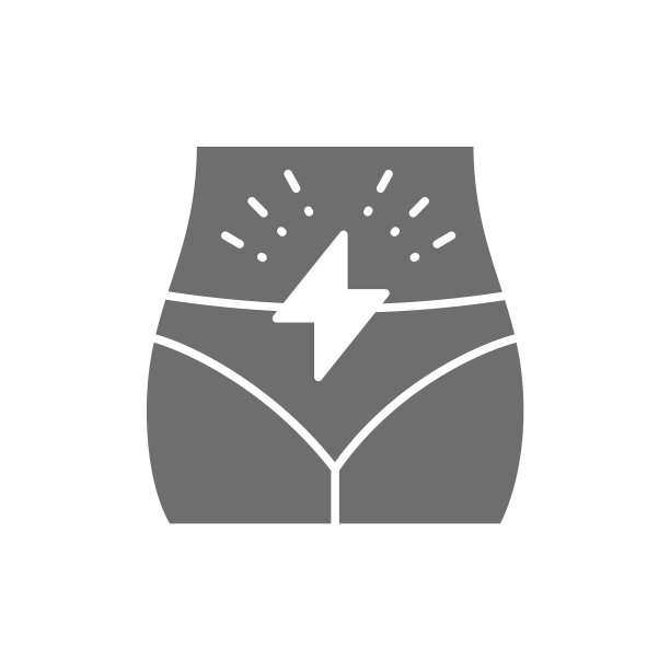 月经痛腹部痛灰色图标孤立图片下载