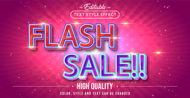 可编辑的文本风格的效果- flash销售文本图片下载
